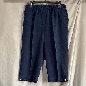 LL47 Alia Blue Capri Pants with Elastic Waistband